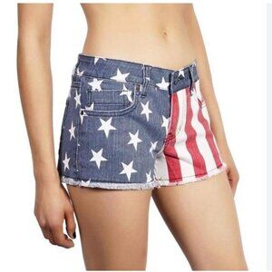 Lip Service Cult American Flag Cut Off Shorts MED